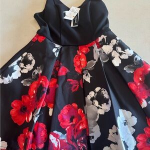 Speechless Black and Red Floral Prom Dress
